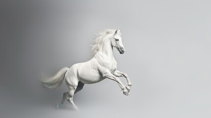 WHite horse run gallop