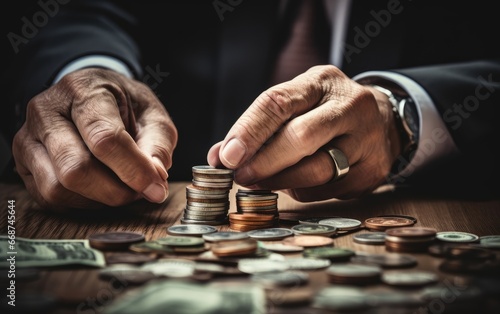A businessman is counting money