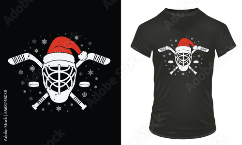 Ice hockey christmas t-shirt design