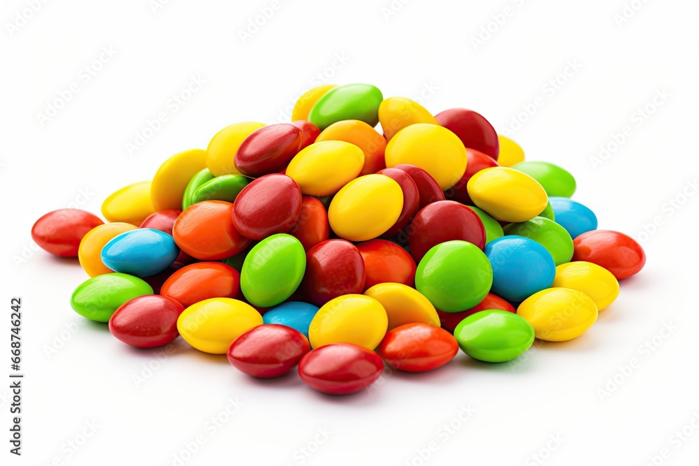 Chocolate Filled Colorful Candies on White Background - Sweet Delight for Celebrations and Events Chocolate Filled Colorful Candies on White Background - Sweet Delight for Celebrations and Events