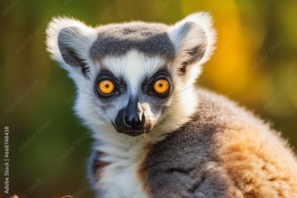 Portrait of a lemur catta. Cute Lemur looking at camera. Portrait of a lemur catta. Cute Lemur looking at camera.