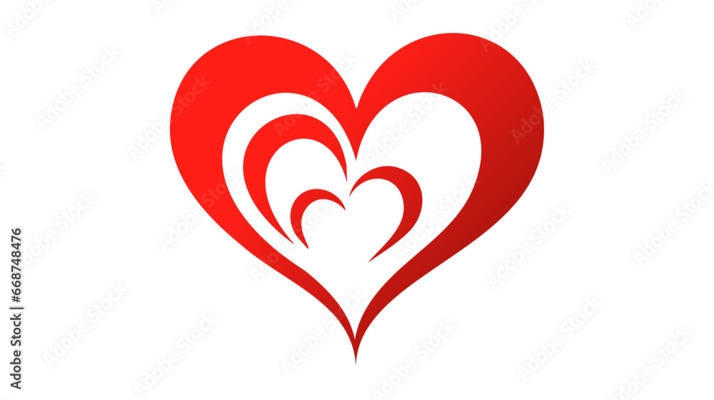 Red heart icon on white background. Love logo heart illustration Red heart icon on white background. Love logo heart illustration