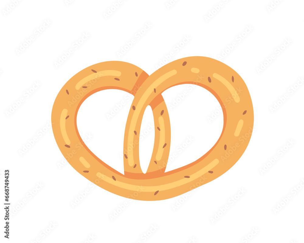 pretzel, bun, heart shape. Vector Illustration for printing, backgrounds, covers and packaging. Image can be used for greeting cards, posters, stickers and textile. Isolated on white background. pretzel, bun, heart shape. Vector Illustration for printing, backgrounds, covers and packaging. Image can be used for greeting cards, posters, stickers and textile. Isolated on white background.