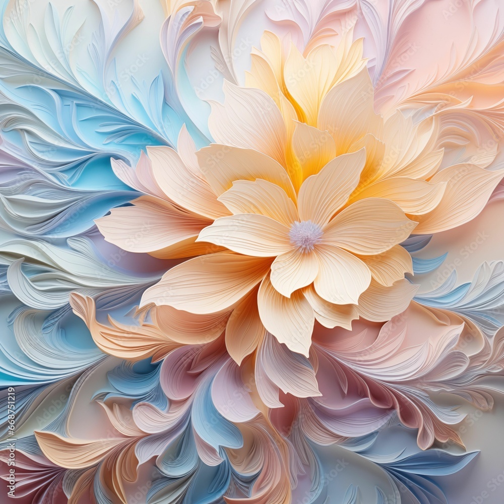 Obraz premium AI generated illustration of a background with pastel colorful flower petals
