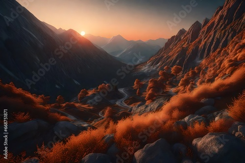 sunset in the mountains © Zoraiz