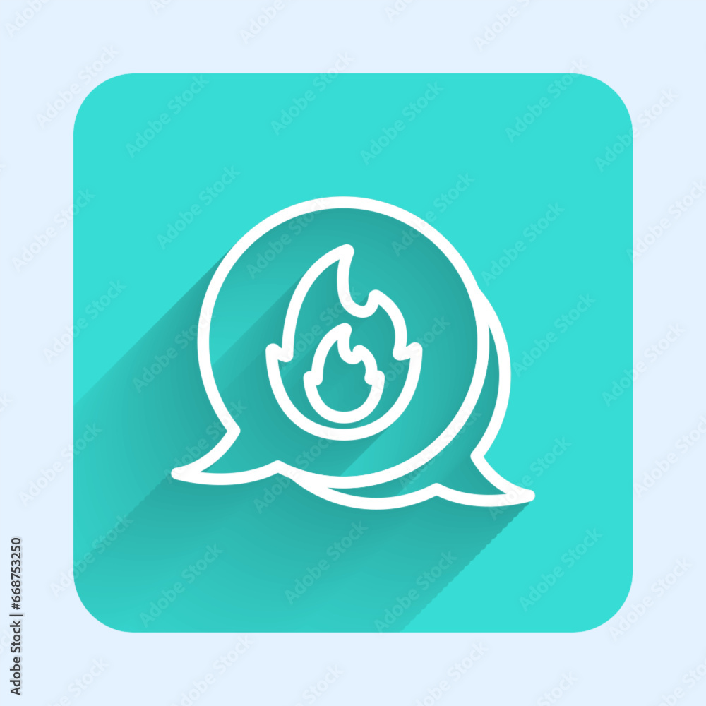 White line Telephone with emergency call 911 icon isolated with long shadow background. Police, ambulance, fire department, call, phone. Green square button. Vector White line Telephone with emergency call 911 icon isolated with long shadow background. Police, ambulance, fire department, call, phone. Green square button. Vector