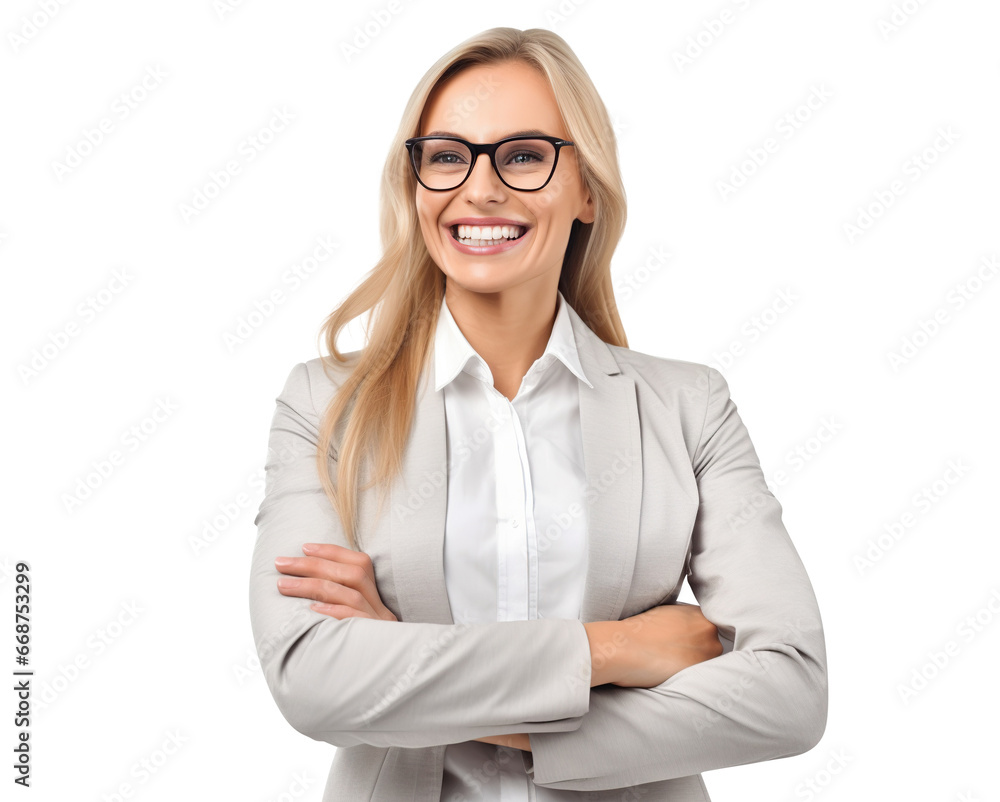 Happy business woman, cut out Happy business woman, cut out