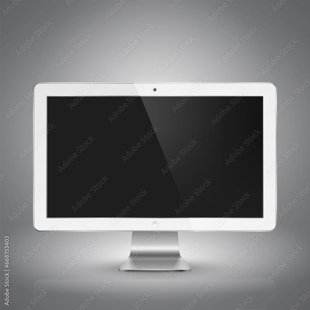 Realistic vector illustration of computer monitor with blank screen. Realistic vector illustration of computer monitor with blank screen.