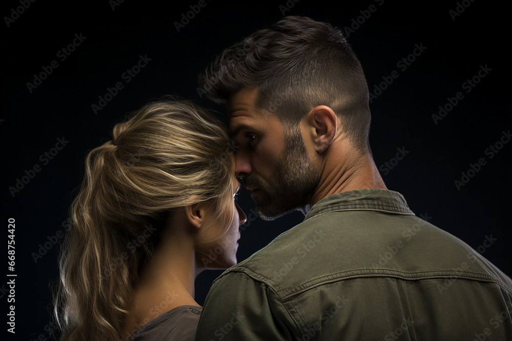 Image created with generative AI of a young couple together Image created with generative AI of a young couple together
