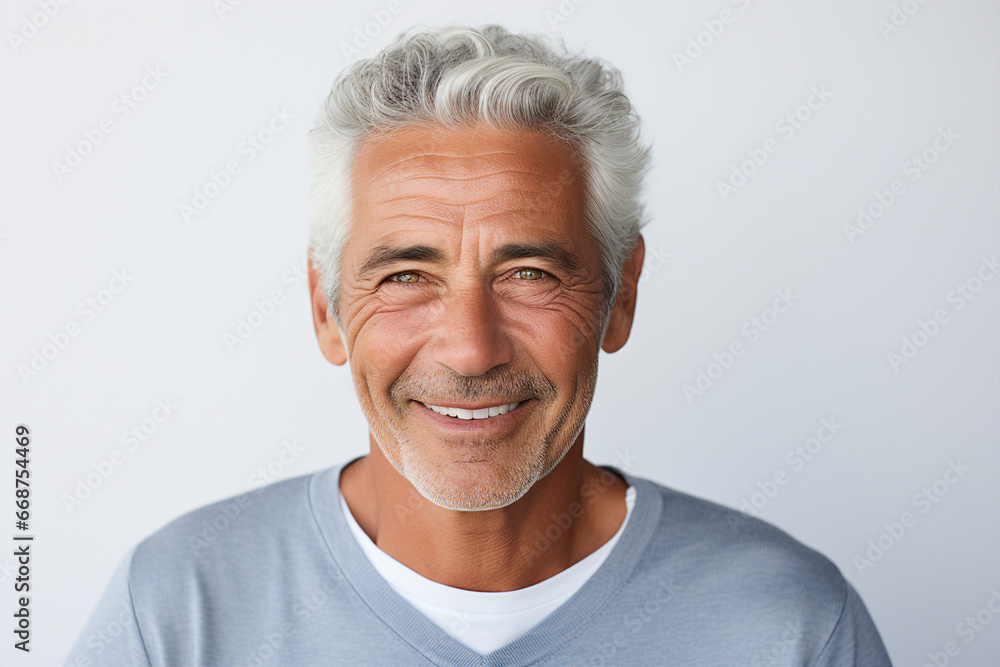 Generative AI picture of cheerful man after whitening teeth procedure in dental clinic isolated on white background Generative AI picture of cheerful man after whitening teeth procedure in dental clinic isolated on white background