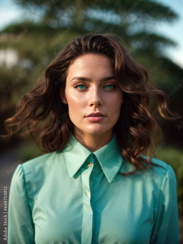 close up einer jungen Frau mit langen Haaren, gen ai close up einer jungen Frau mit langen Haaren, gen ai