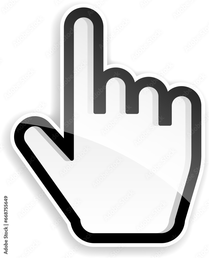 Vector illustration of hand cursor on white background Vector illustration of hand cursor on white background