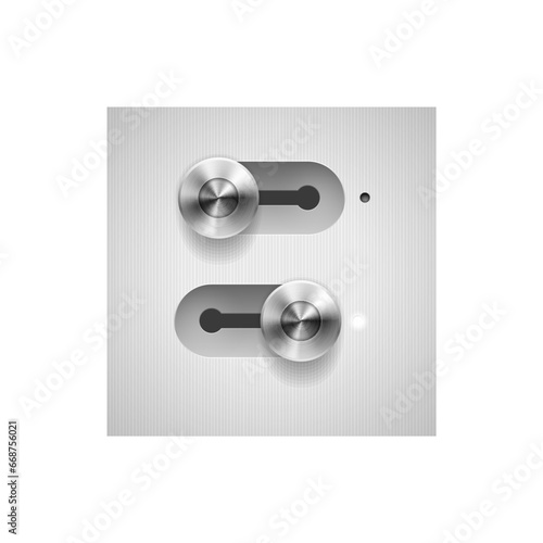 High detailed vector illustration of metallic switcher