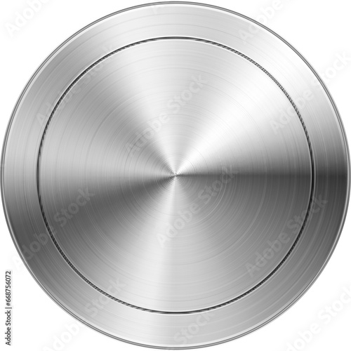 High detailed vector illustration of metallic button