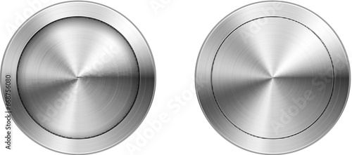 High detailed vector illustration of metallic button photo