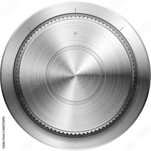High detailed vector illustration of metallic knob.