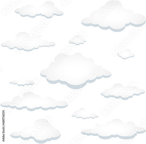Abstract vector background of white clouds in sky