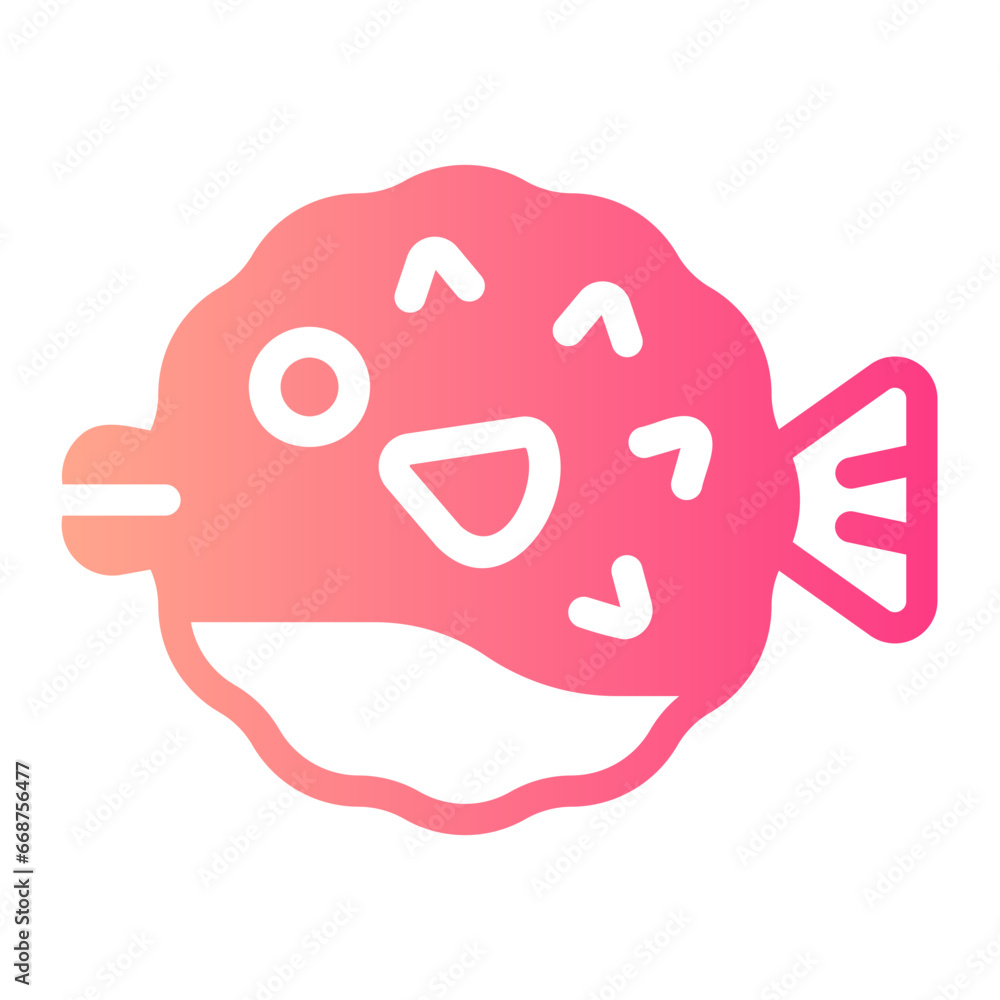 puffer fish gradient icon puffer fish gradient icon