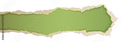 Vector illustration of torn paper with retro styled wallpaper behind.