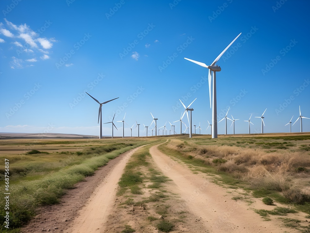 Sustainable Symphonies: Wind Turbines Harmonizing with Nature's Plains