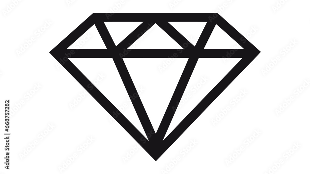 Diamond sign icon. Jewelry symbol. Gem stone. Graphic element on white background. Diamond sign icon. Jewelry symbol. Gem stone. Graphic element on white background.