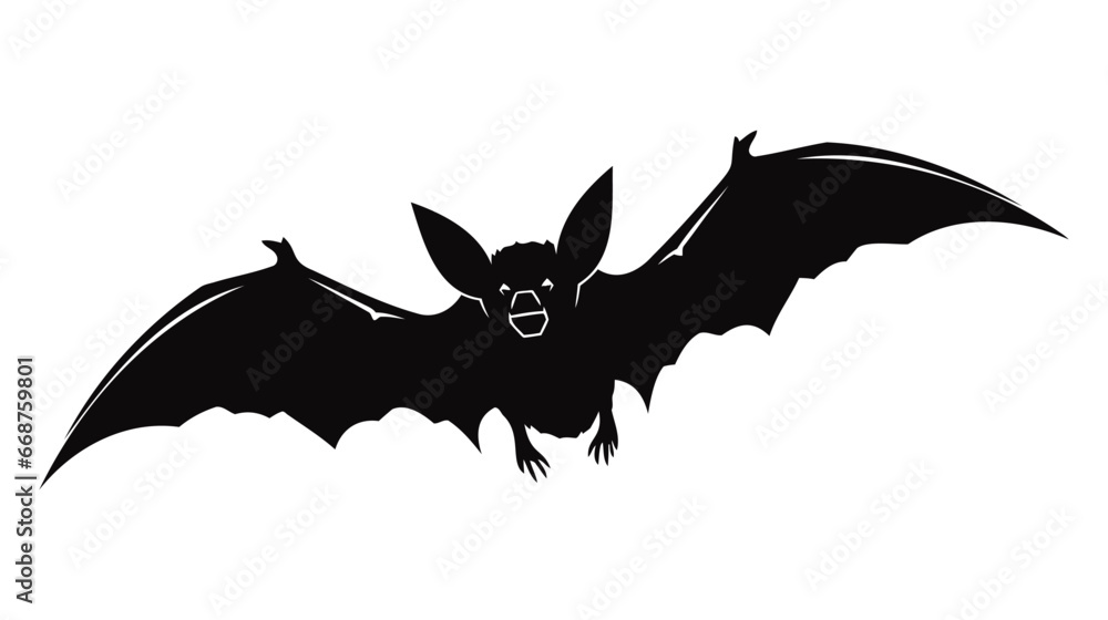 Fototapeta premium Halloween bat silhouette vector design isolated on white background