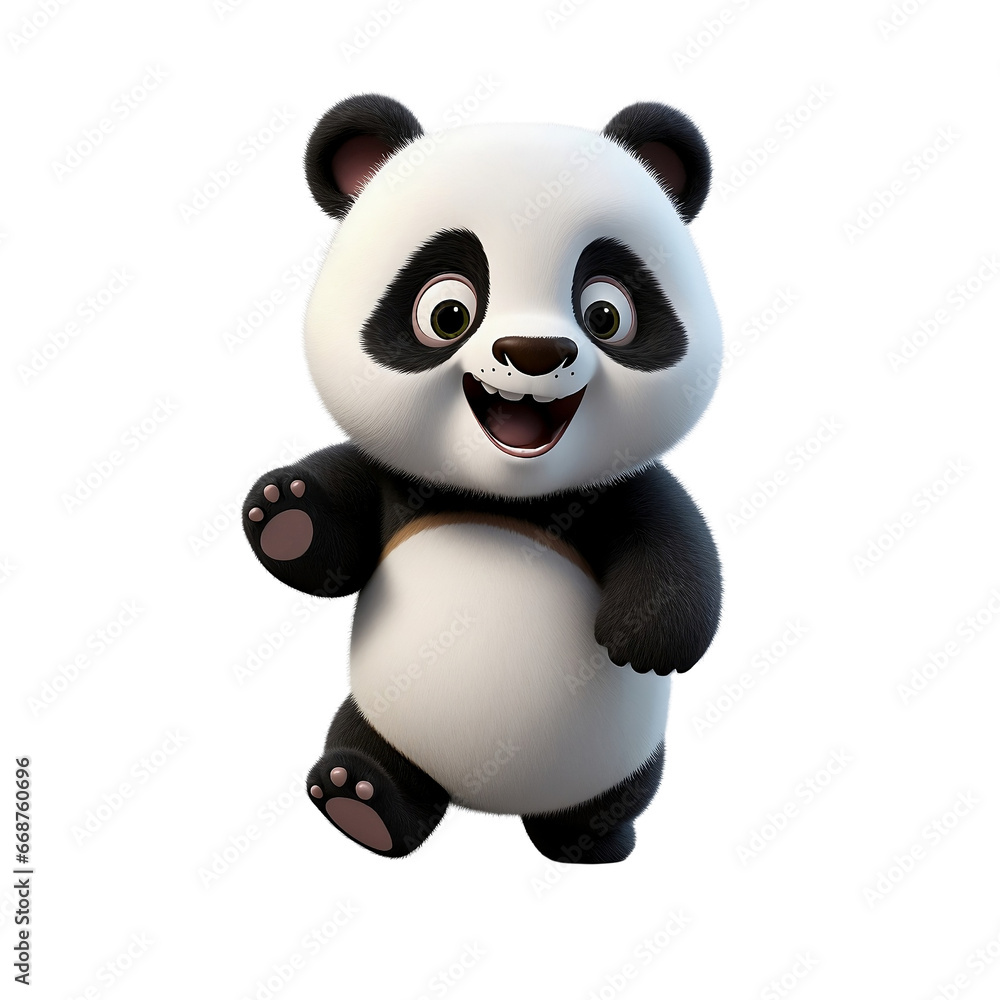 Cartoon animal, cute baby panda cub Cartoon animal, cute baby panda cub