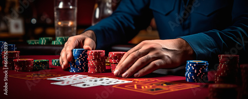 close-up of a man who plays poker	
 photo