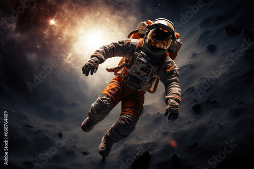 Beyond Earth: Astronaut Soaring through the Cosmos
