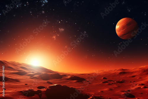 Stellar Serenity: Mars Awakens in a Galactic Ballet © Andrii 