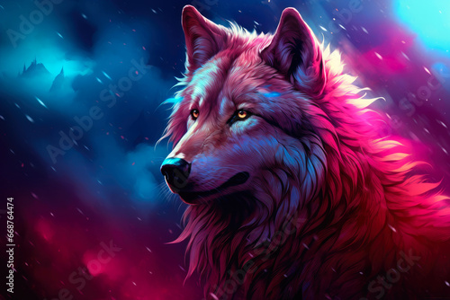 Celestial Canine: Wolf Under the Moonlight