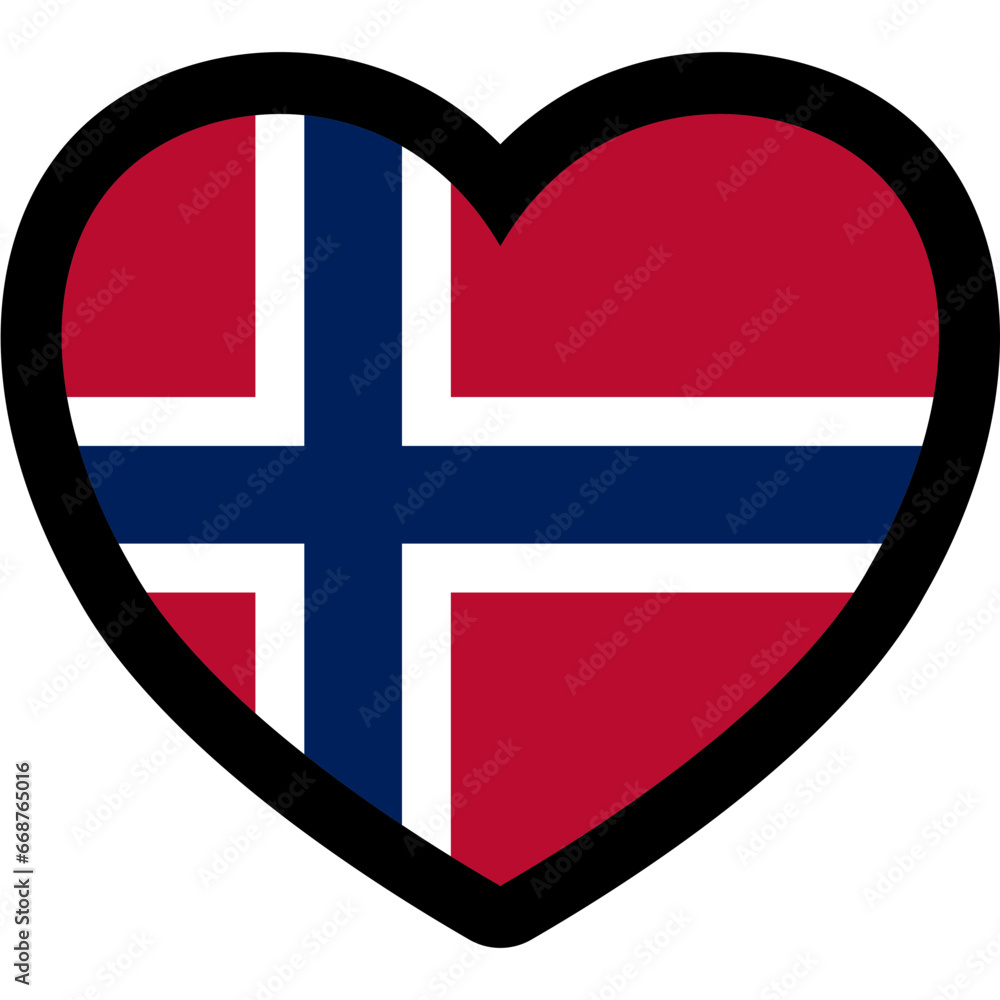 Fototapeta premium norwegian flag heart shape norway