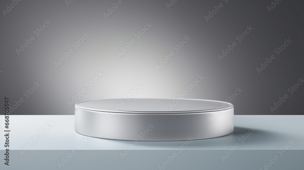 3D rendering of blank product background for cream cosmetics Modern silver podium background 3D rendering of blank product background for cream cosmetics Modern silver podium background