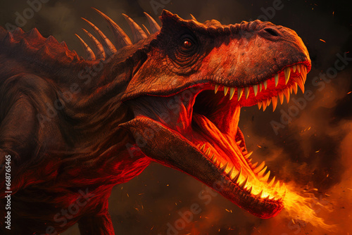 Blazing Havoc: Majungasaurus Reigns Supreme