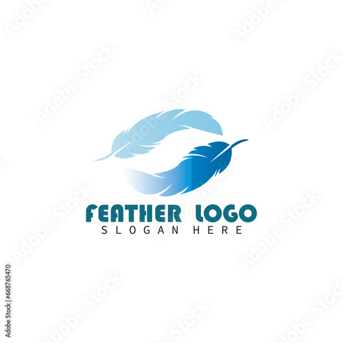 feather logo vector design ilustration ,bussines company