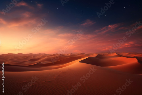 Golden Sands  Majestic Desert Landscape at Sunrise