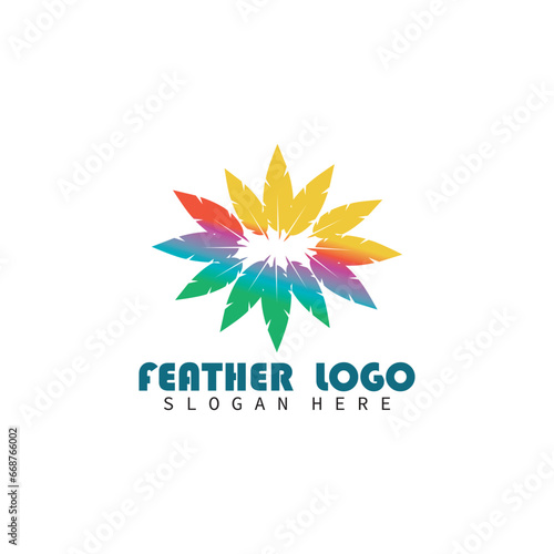 feather logo vector design ilustration  bussines company