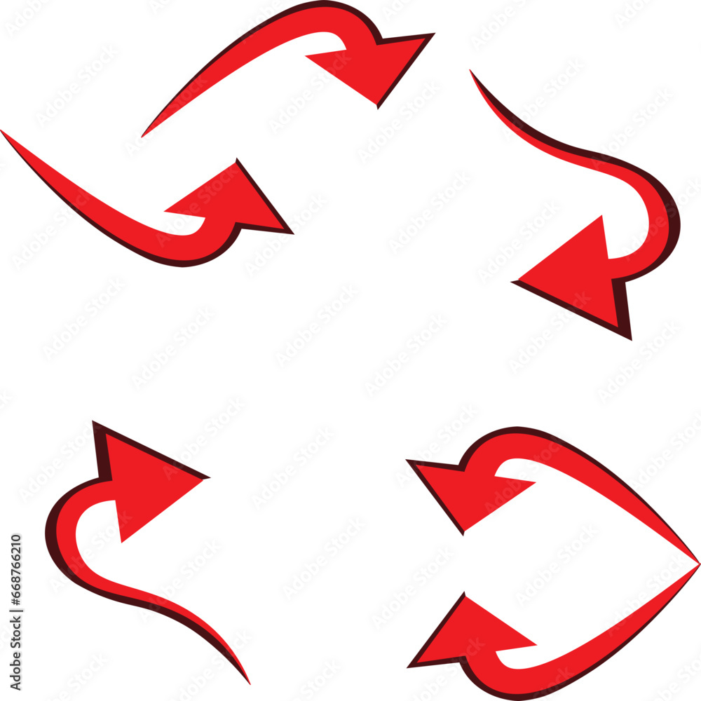 Red arrow 3D circle on white background vector Red arrow 3D circle on white background vector