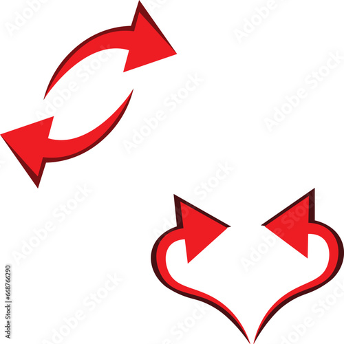 Free Download Red arrow 3D circle on white background vector - GFXLoad