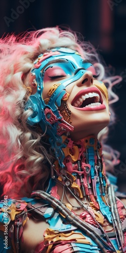 Generative AI. Portrait of a robot woman © TrySmartArt