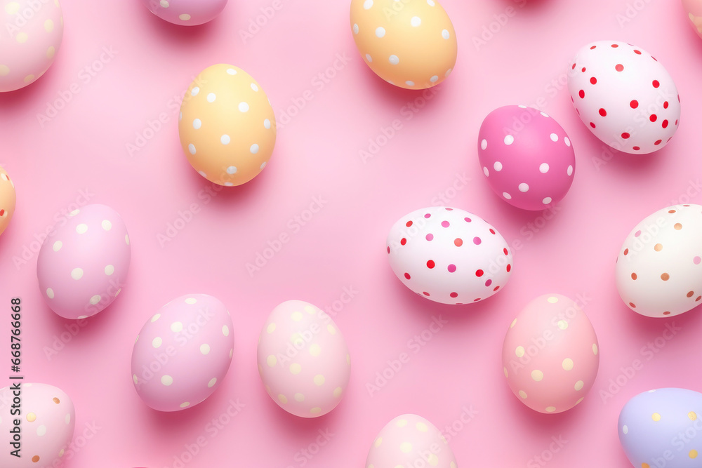 Easter Decorations on a Pink Backdrop