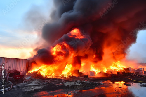 Apocalyptic Scene: Factory Ablaze