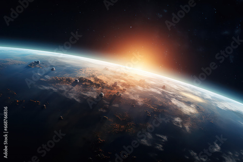 Sunrise Over Earth, The Orb of Life Awakens to a New Day