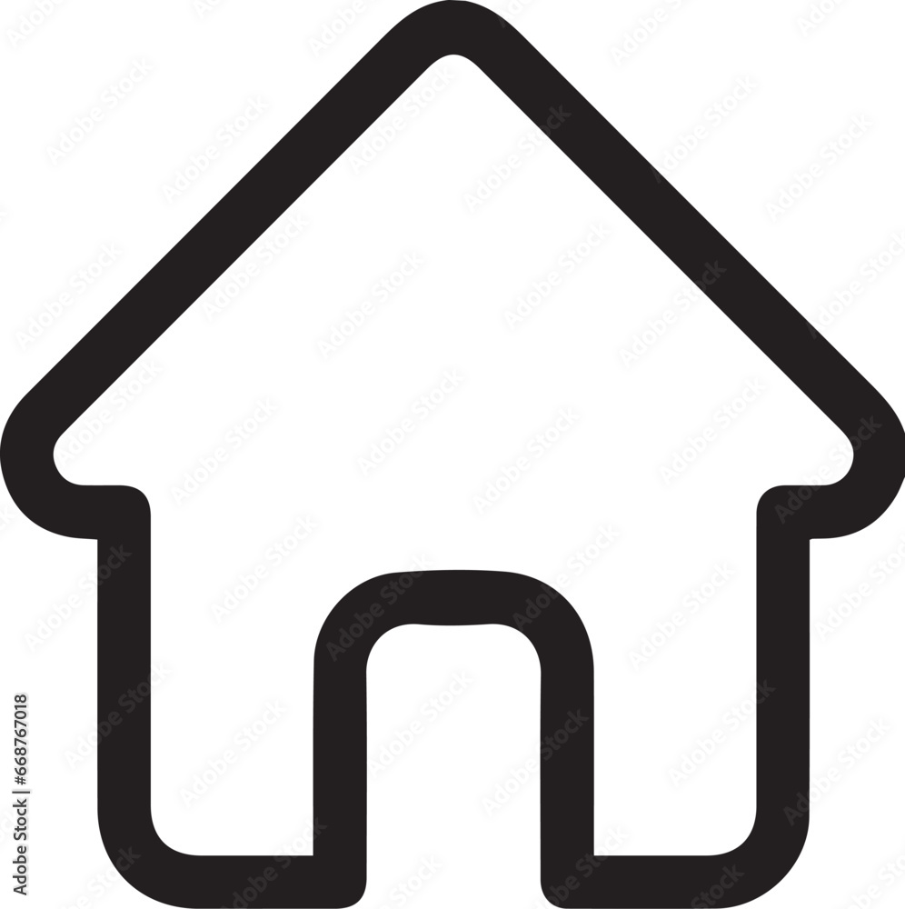 House icon with door, outline design vector House icon with door, outline design vector