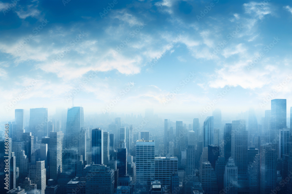 High in the Sky: Urban Skyline Panorama