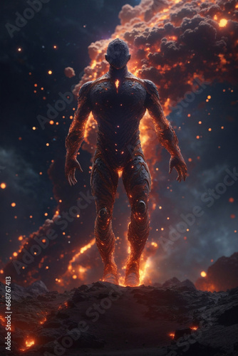 Person in Lava Suit in the Inferno Zone