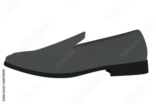 Grey  loafer shoes. vector illustration