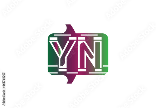 YN letter logo and icon design template