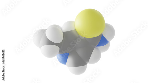 ethionamide molecule, antituberculosis agents, molecular structure, isolated 3d model van der Waals