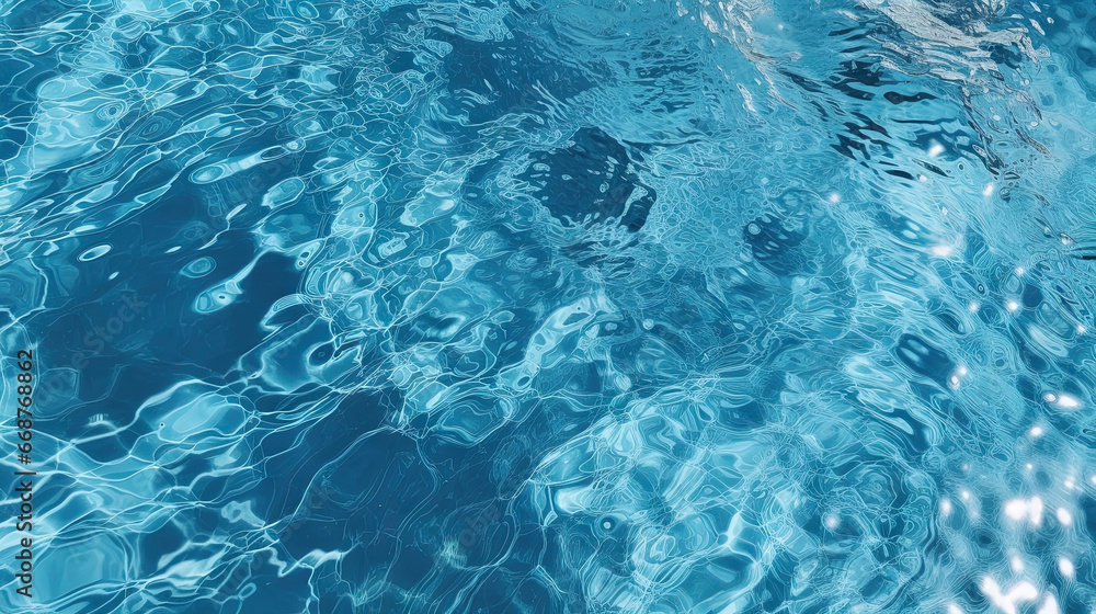 Ripples on the blue pool water. Shiny waves of clean pool water. Ripples on the blue pool water. Shiny waves of clean pool water.